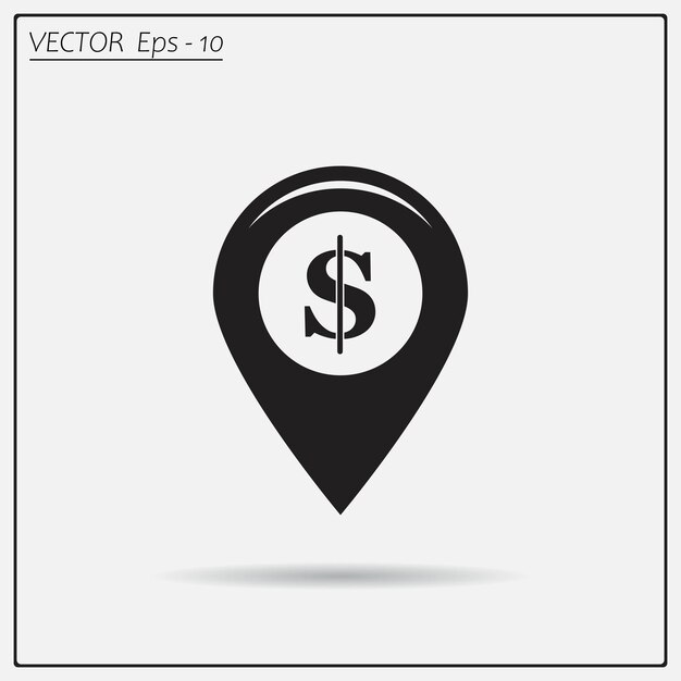 Etiqueta para el símbolo del mapa Ilustración vectorial sobre un fondo claro Eps 10