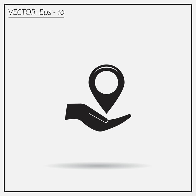 Etiqueta para el símbolo del mapa Ilustración vectorial sobre un fondo claro Eps 10
