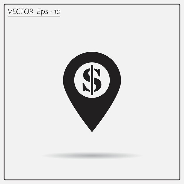 Etiqueta para el símbolo del navegador de mapas Ilustración vectorial sobre un fondo claro Eps 10