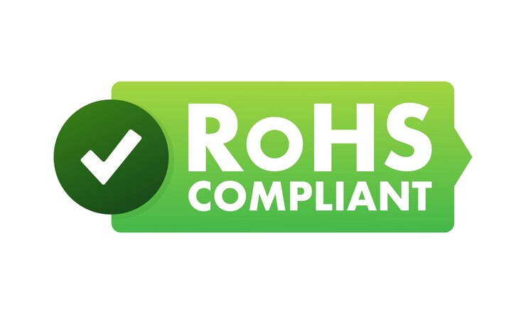 Vector etiqueta de símbolo que cumple con rohs marca de calidad ícono de rohs restricción de la directiva de sustancias peligrosas