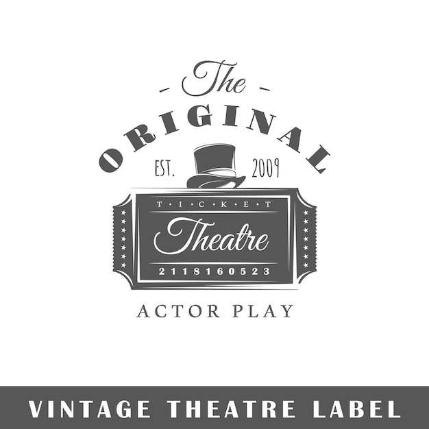Etiqueta de teatro aislada. Plantilla para logo