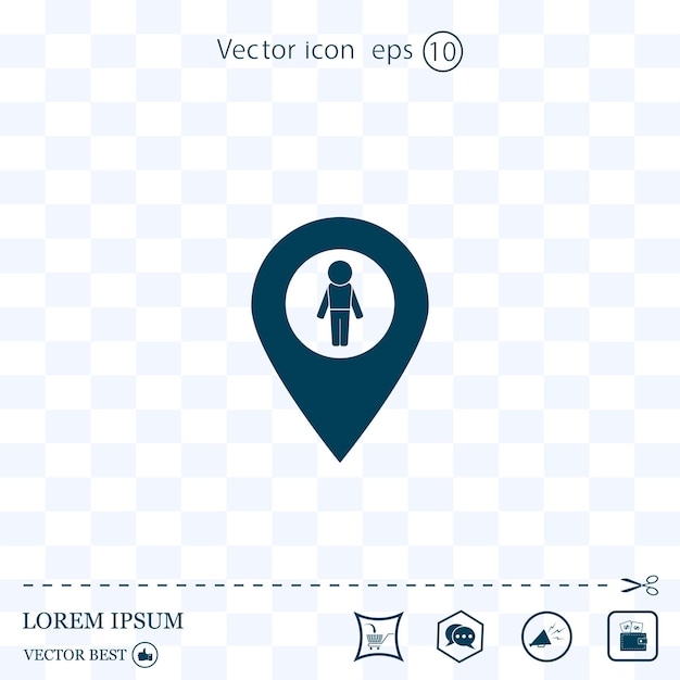 Etiqueta para vector de mapa sobre fondo claro Eps 10