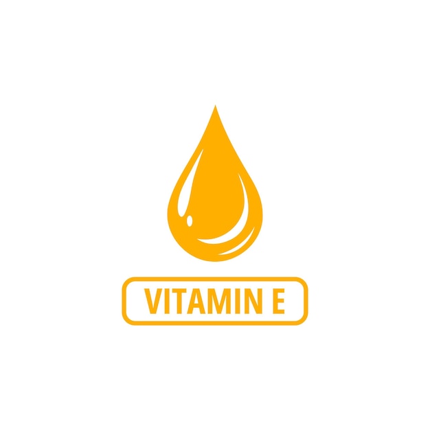 Etiqueta vectorial de icono de vitamina E para el embalaje de alimentos concepto de negocio de medicamentos