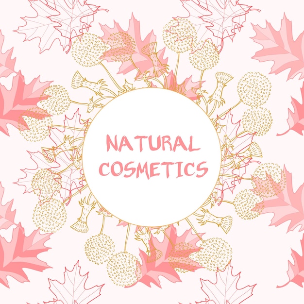 Etiqueta vectorial para productos cosméticos naturales.