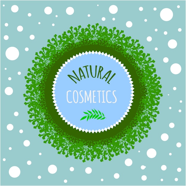 Etiqueta vectorial para productos cosméticos naturales.