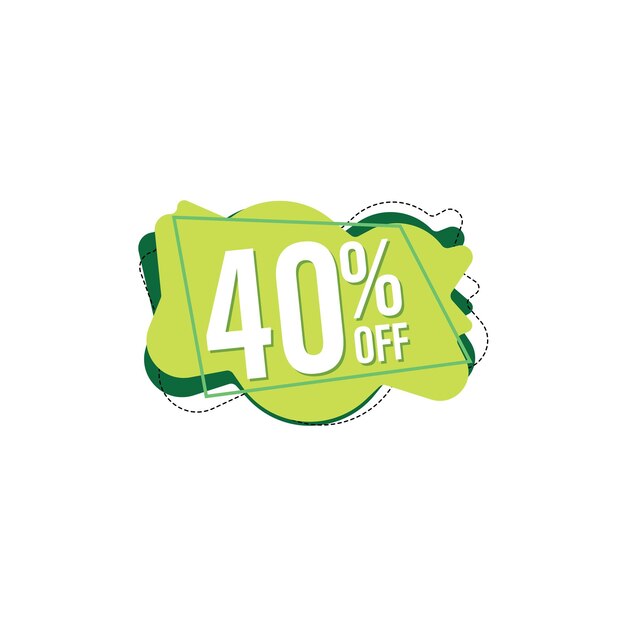 Etiqueta de venta 40 de descuento plantilla de diseño de elemento de banner de burbuja de discurso