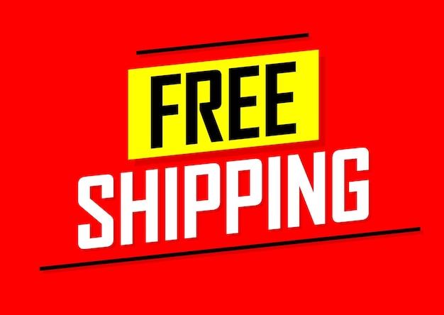 Etiqueta de venta de plantilla de diseño de banner de envío gratis en todos los pedidos ilustración vectorial