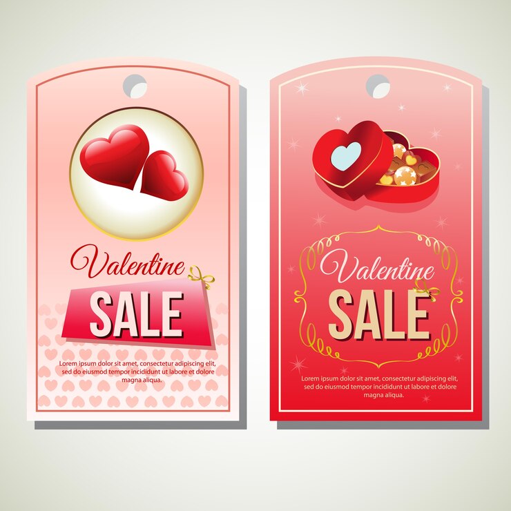etiqueta de venta de San Valentín