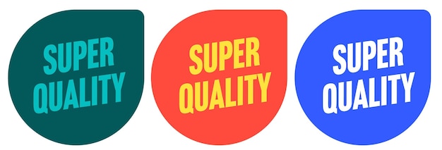 Etiqueta de venta con texto promocional de súper calidad