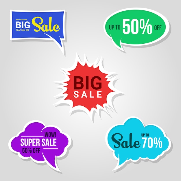 Etiqueta de ventas de burbujas de voz