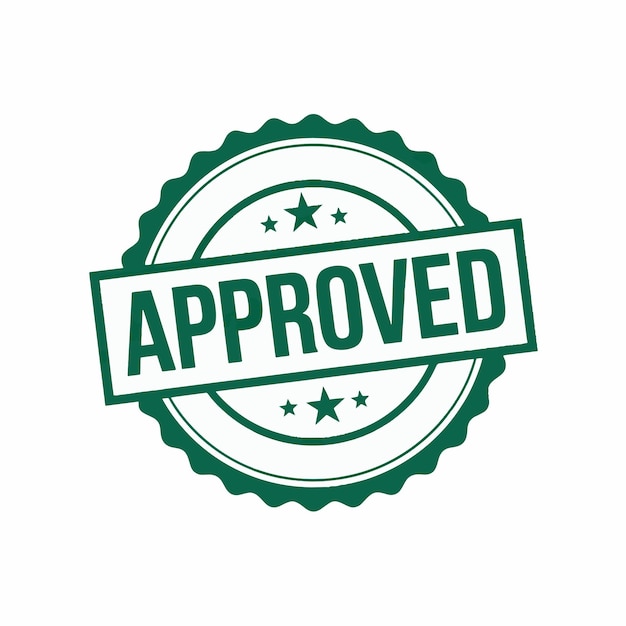 una etiqueta verde y blanca que dice " aprobado "