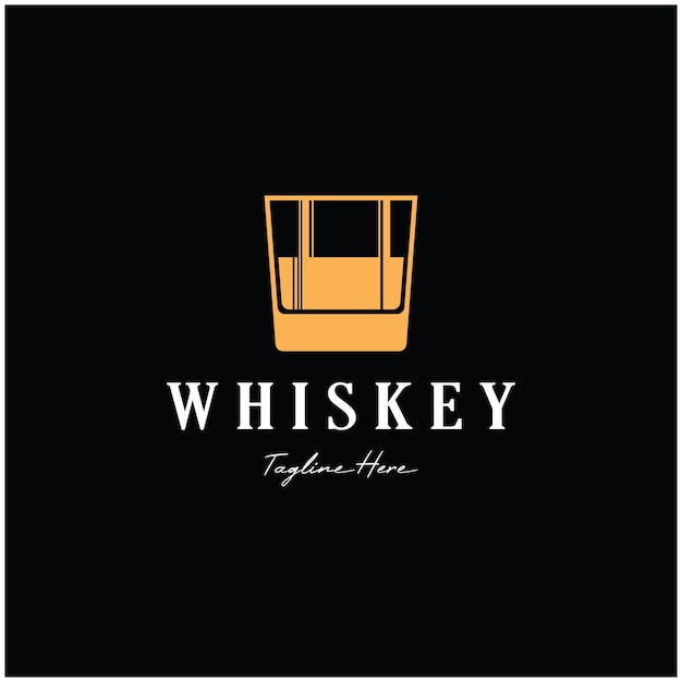 Etiqueta vintage con logotipo de whisky premium con vaso o cerveza para bebidas, bares, clubes, cafeterías, empresas