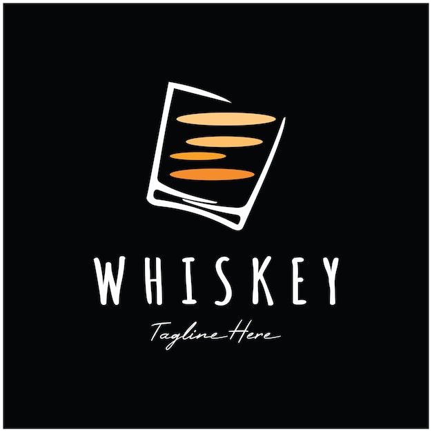 Etiqueta vintage con logotipo de whisky premium con vaso o cerveza para bebidas, bares, clubes, cafeterías, empresas