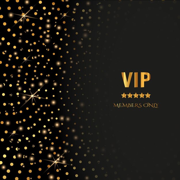 Etiqueta VIP dorada con marco dorado en ilustración vectorial