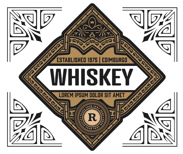 Etiqueta de whisky vintage retro