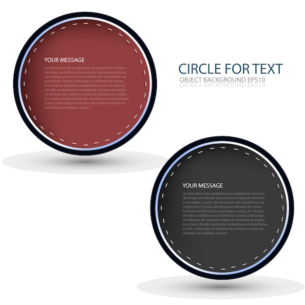 Etiquetas circulares sobre fondo blanco para el diseño de texto