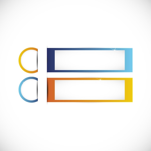 Etiquetas de colores rectangulares y circulares