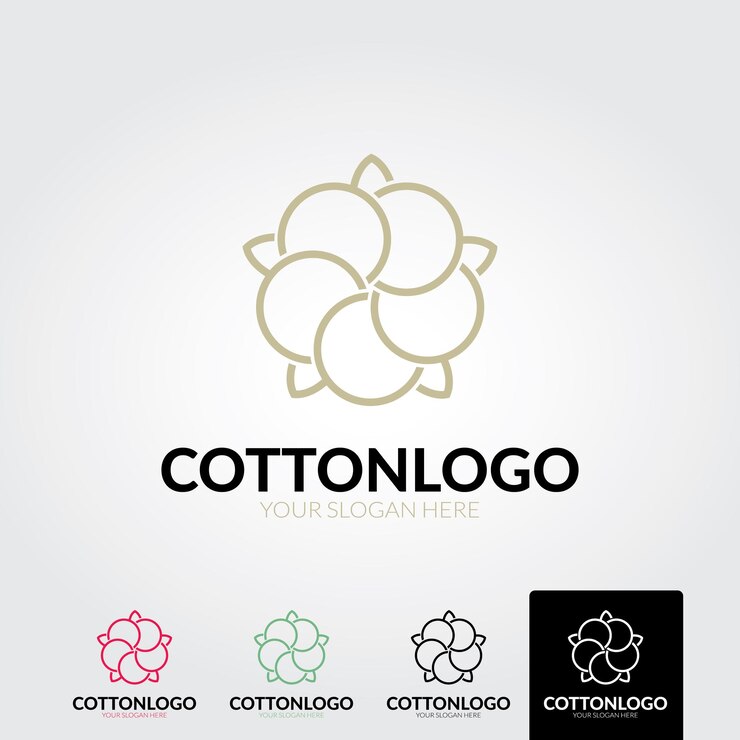 Etiquetas y distintivos de revestimiento de algodón orgánico natural: icono redondo vectorial, adhesivo, logotipo