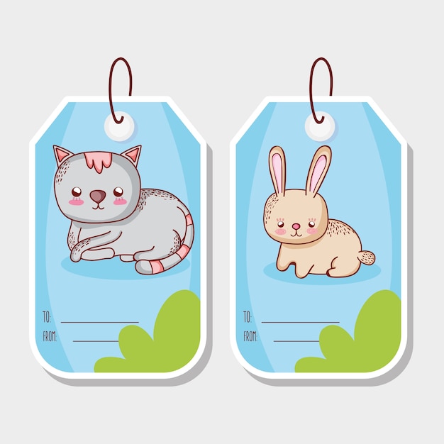Etiquetas de etiquetas de animales lindos