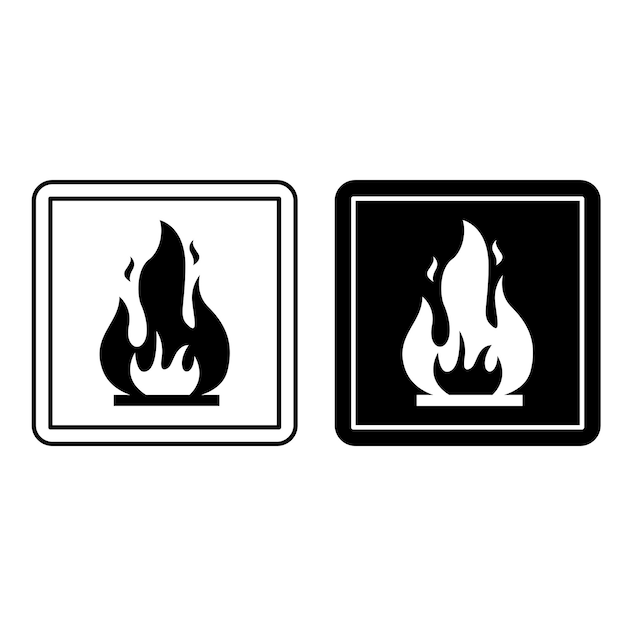 Etiquetas de íconos inflamables para envases de cartón
