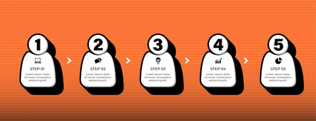 Etiquetas infográficas fáciles de usar Diseños en blanco y negro para todo el mundo