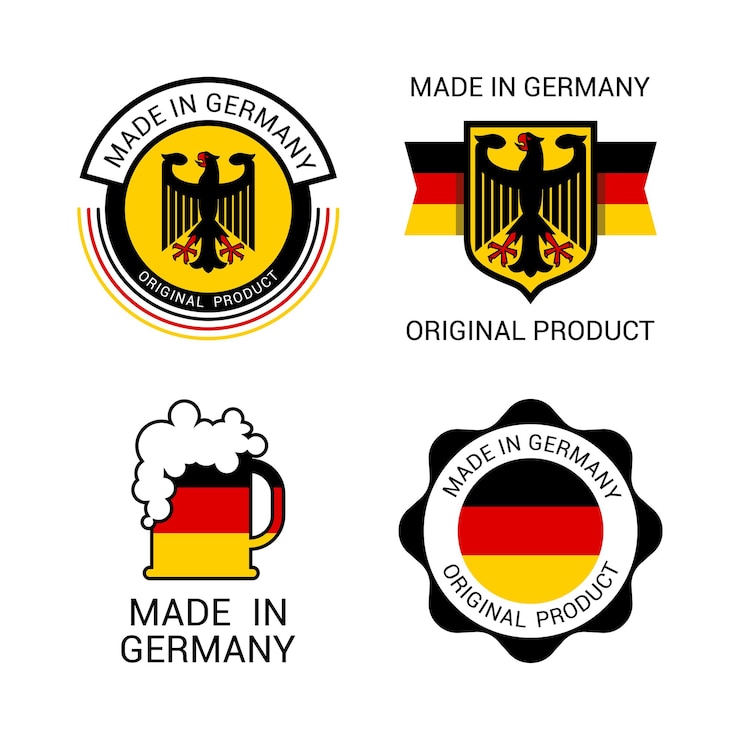 Vector etiquetas de made in germany