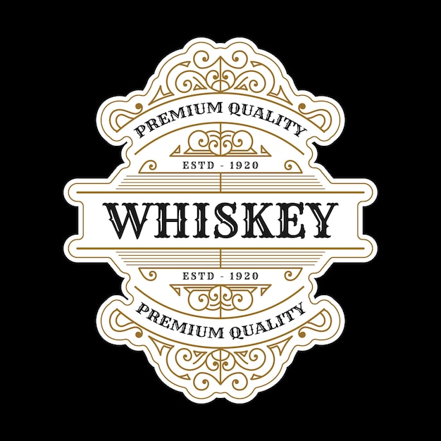 Vector etiquetas de marco real de lujo vintage con logotipo para cerveza, whisky, bebidas alcohólicas, botella, embalaje, desig