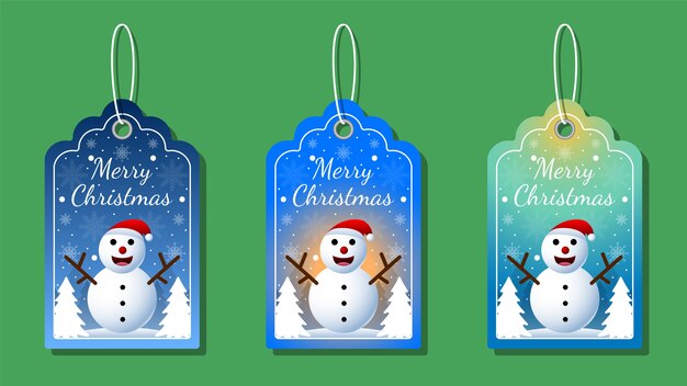 Etiquetas navideñas establecen elementos de saludos en colores de fondo. Fondo de Navidad.
