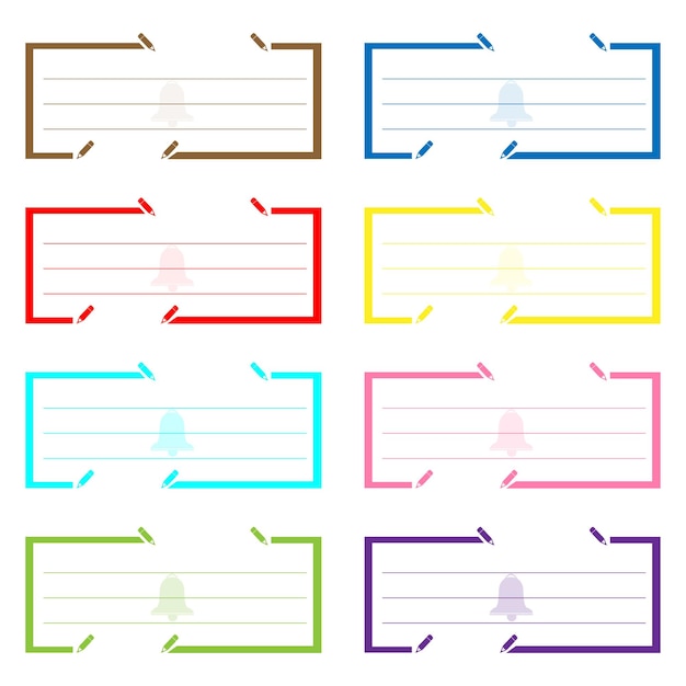 Etiquetas de nombre rectangulares etiquetas de regalo coloridas ilustración vectorial