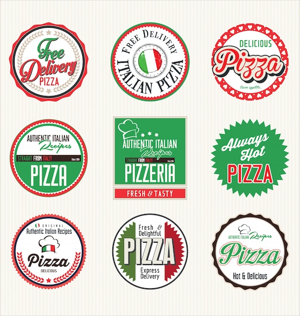 etiquetas de pizza
