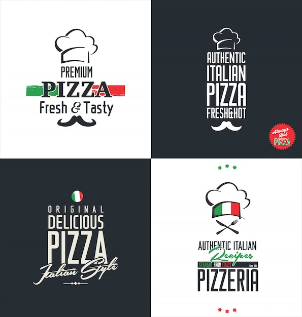 Vector etiquetas de pizza