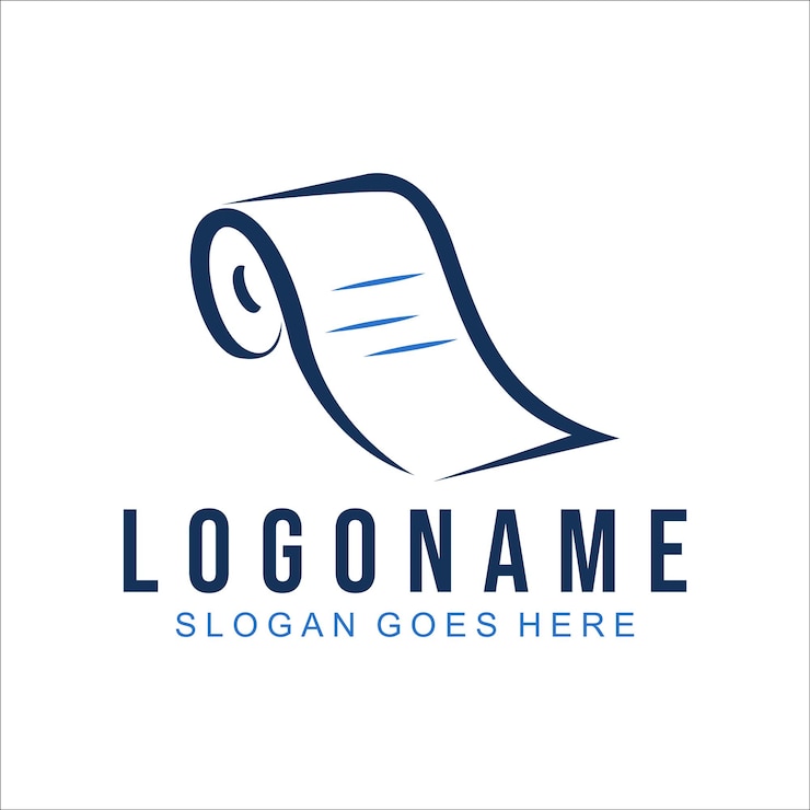 Vector etiquetas térmicas minimalistas rollo de papel diseño del logotipo
