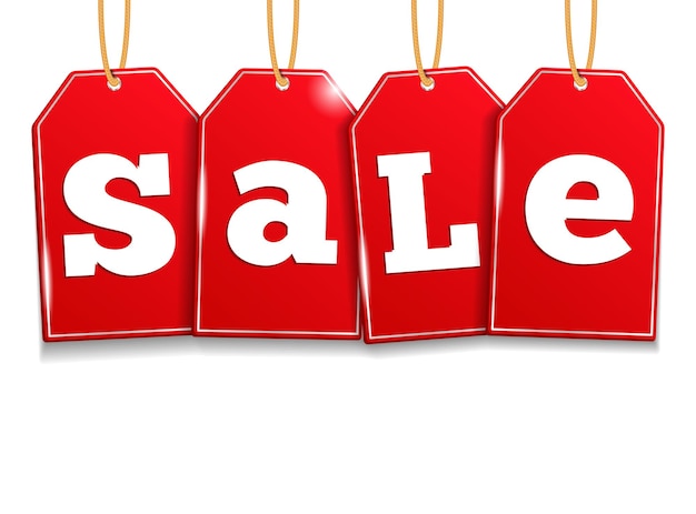 Etiquetas de venta rojas