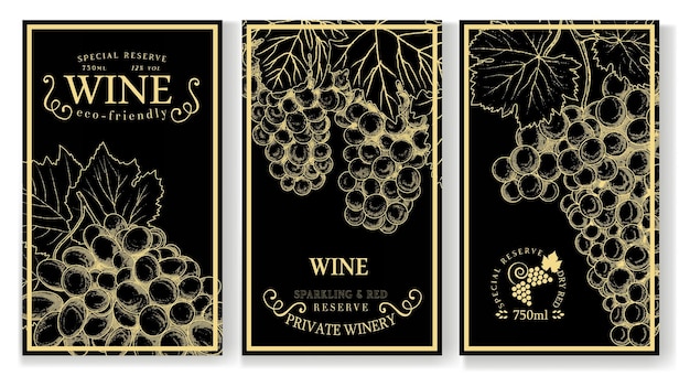 Etiquetas de vinos de estilo vintage