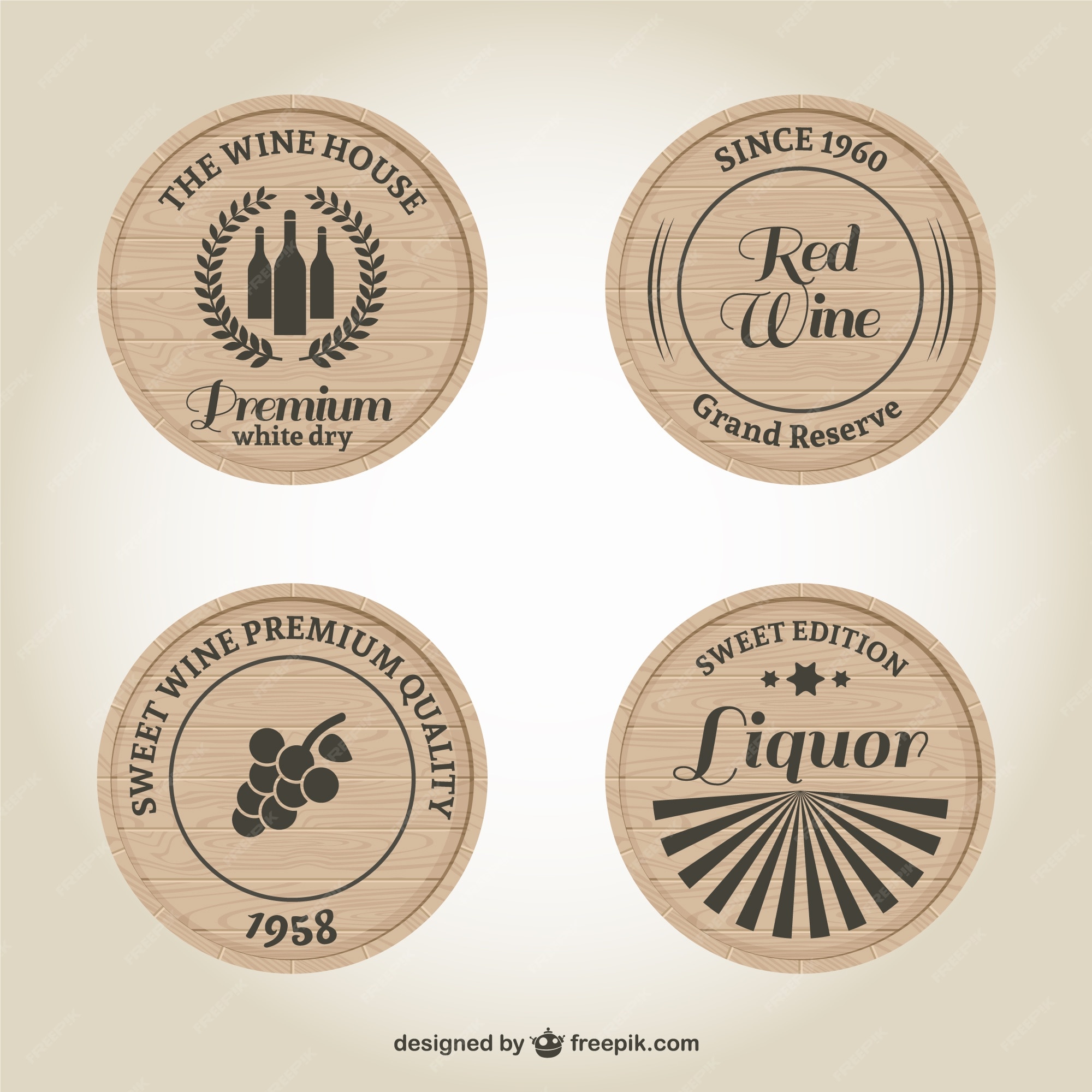 Etiquetas de vinos y | Vector Premium