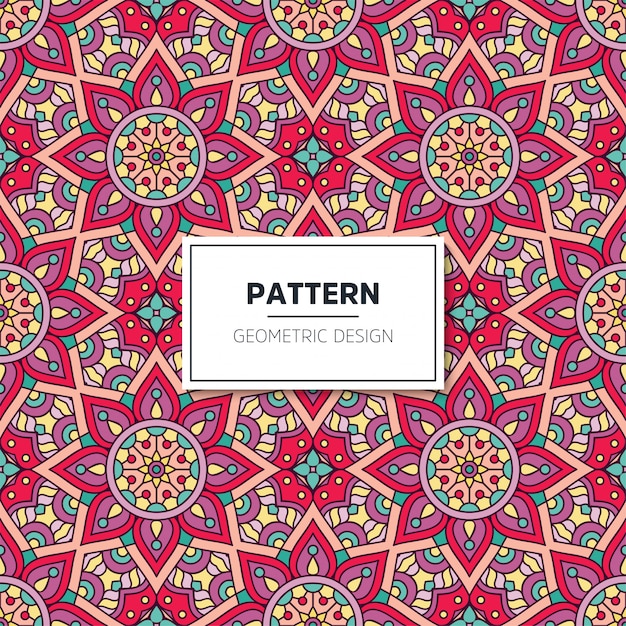 Étnica patrón floral sin fisuras con mandalas