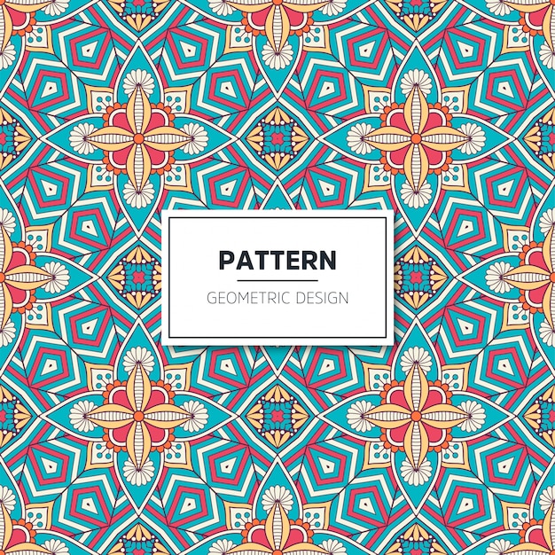 Étnica patrón floral sin fisuras con mandalas