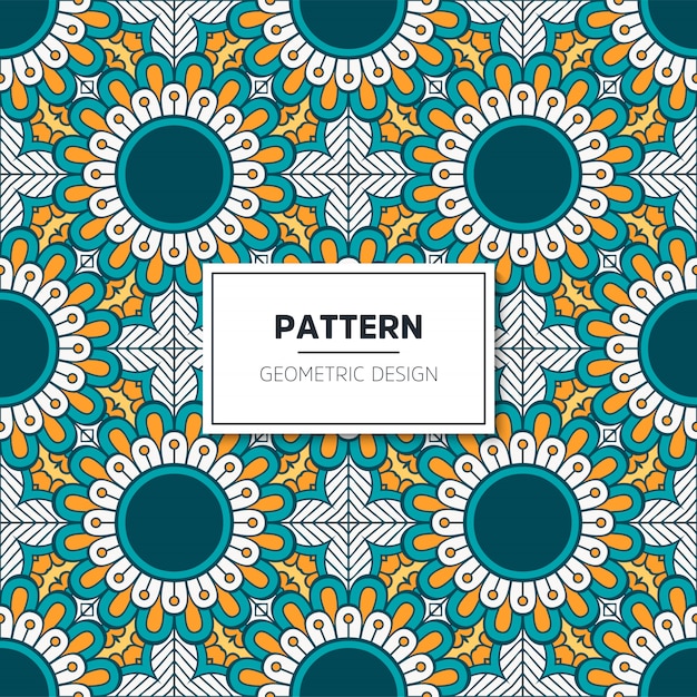 Étnica patrón floral sin fisuras con mandalas