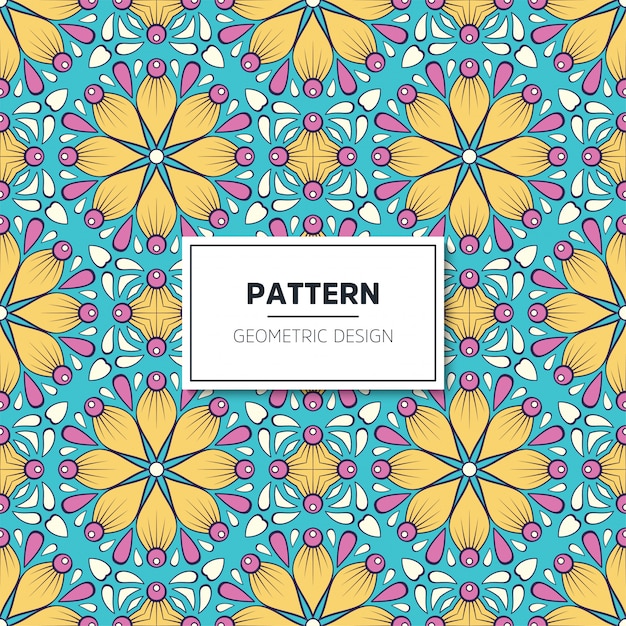 Étnica patrón floral sin fisuras con mandalas