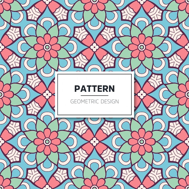 Étnica patrón floral sin fisuras con mandalas