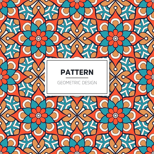 Étnica patrón floral sin fisuras con mandalas