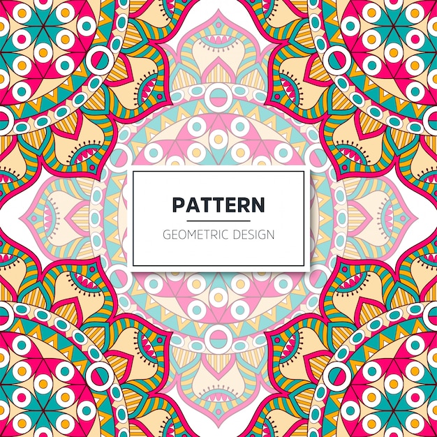Étnica patrón floral sin fisuras con mandalas