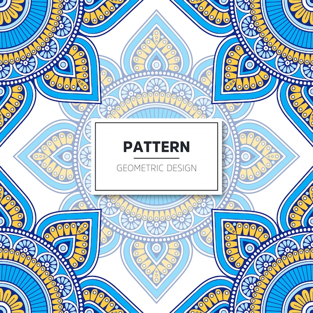 Étnica patrón floral sin fisuras con mandalas