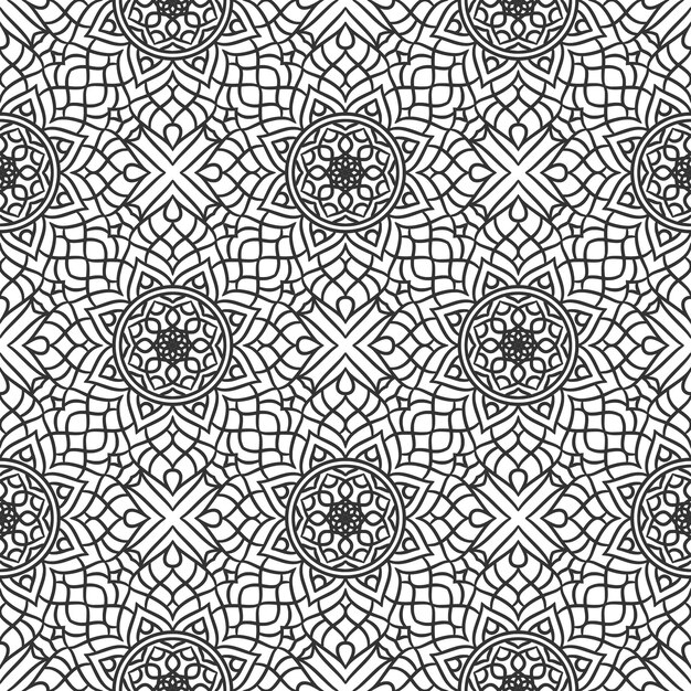 Étnica patrón floral sin fisuras con mandalas