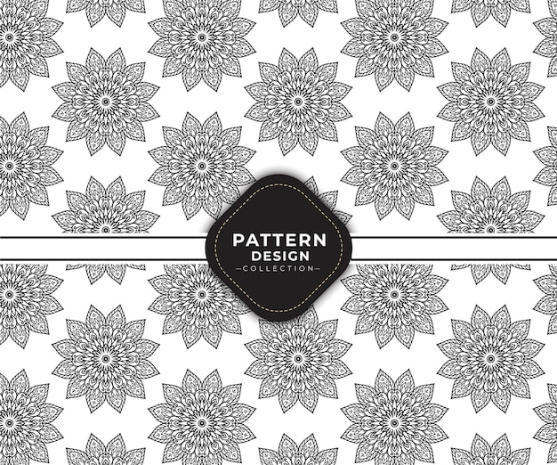 Étnica patrón floral sin fisuras con mandalas