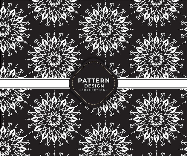 Étnica patrón floral sin fisuras con mandalas