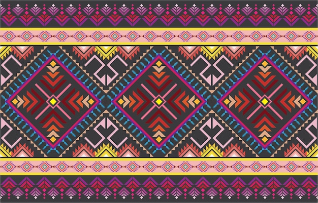 Vector Étnico boho de patrones sin fisuras adorno étnico arte tribal colorido fondo repetible tela