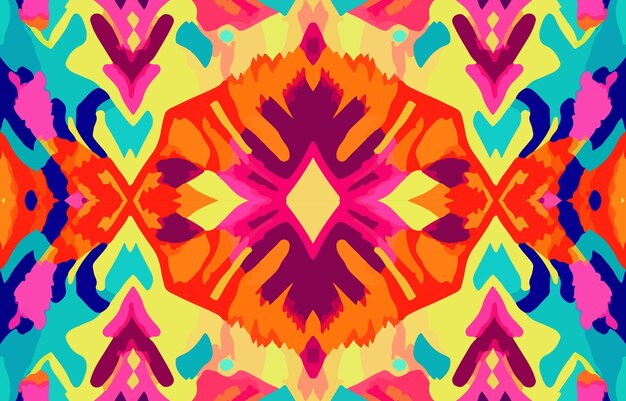 Étnico Ikat tropical de patrones sin fisuras fondo borroso Abstracto folk tradicional antiguo