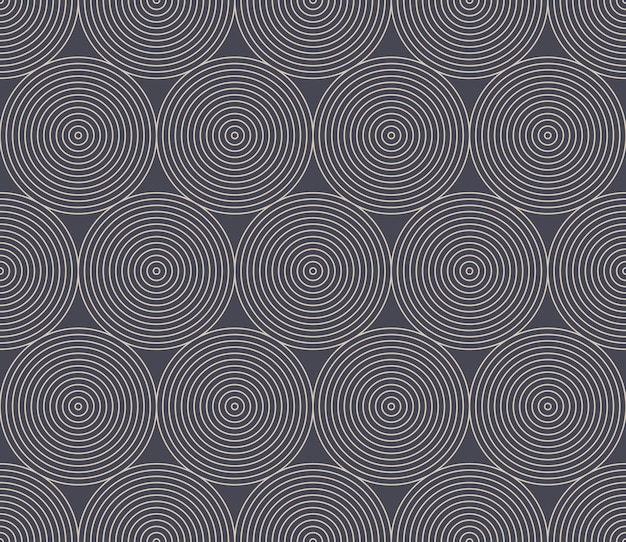 Étnicos círculos lineales de patrones sin fisuras Vector Vintage Resumen Antecedentes. Fondo de pantalla de líneas finas circulares de lujo elegante sin fin. Estilo de tribu ornamental decorativa Patrón sutil repetitivo