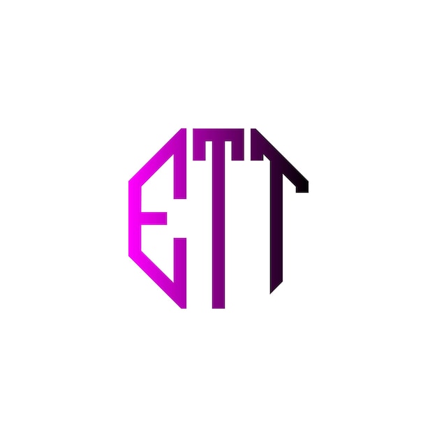 ETT Diseño inicial de logotipo creativo moderno minimalista atemporal con monograma de espacio negativo